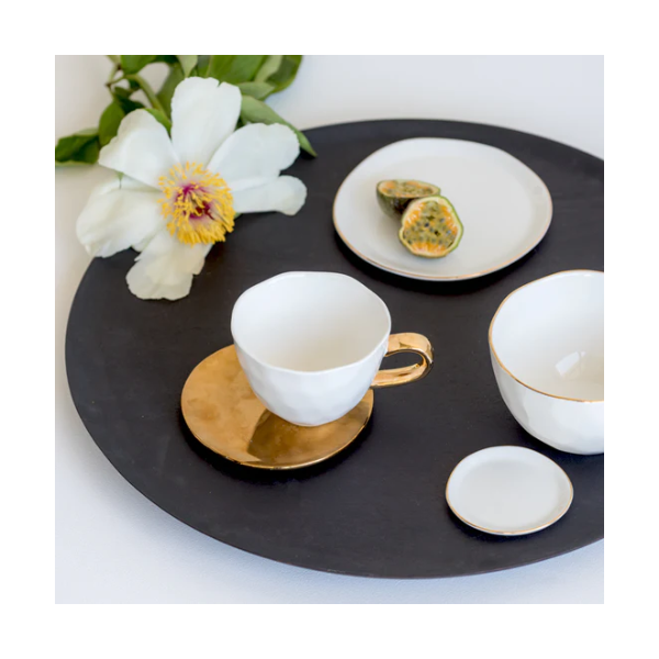 Assiette "Dorée" pour petit dessert