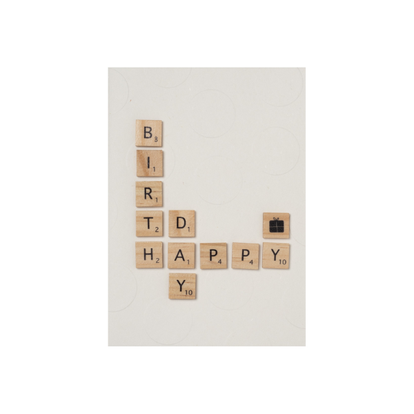 Carte scrabble "Happy Birthday"