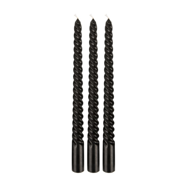 Bougies torsadées "Noir"