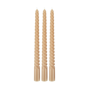 Bougies torsadées "Sable"