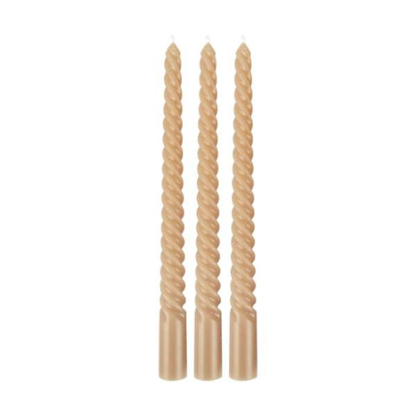 Bougies torsadées "Sable"