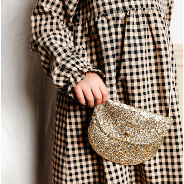 Sac à bandoulière "Paillettes or"