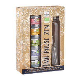Coffret de thés, d'infusions et eaux fruitées pour une pause zen