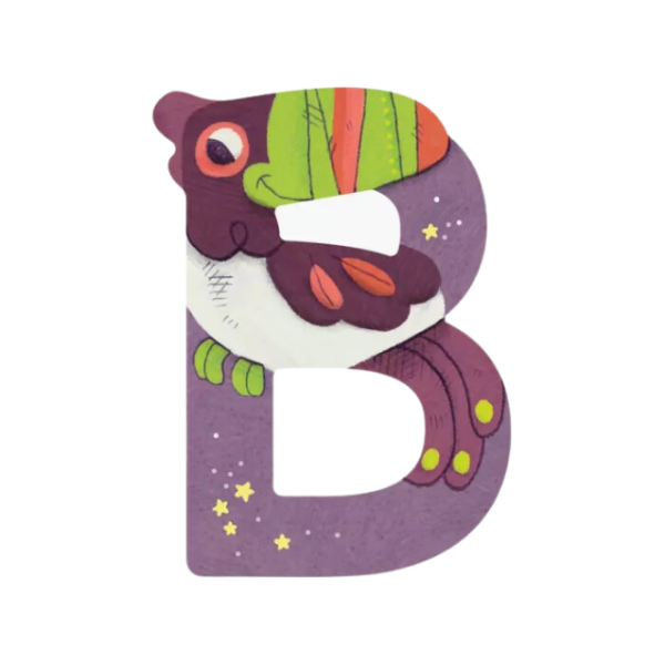Lettre en bois "B" violet