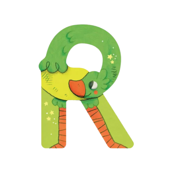Lettre en bois "R" vert