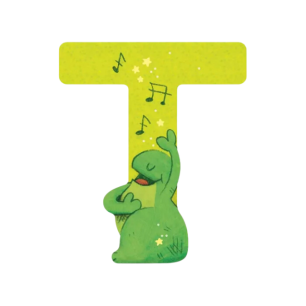 Lettre en bois "T" vert