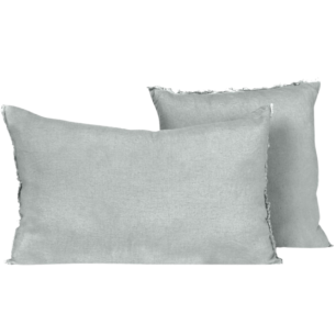 Housse de coussin frangée "Gris" - 60x40