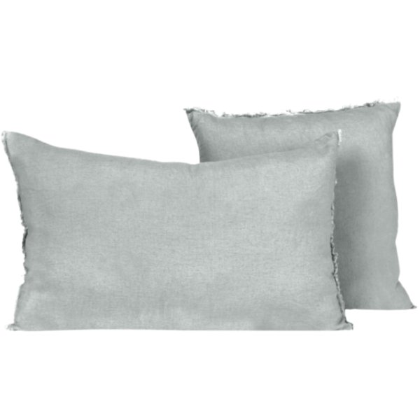 Housse de coussin frangée "Gris" - 60x40