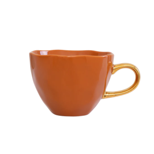 Tasse "Orange" à anse dorée