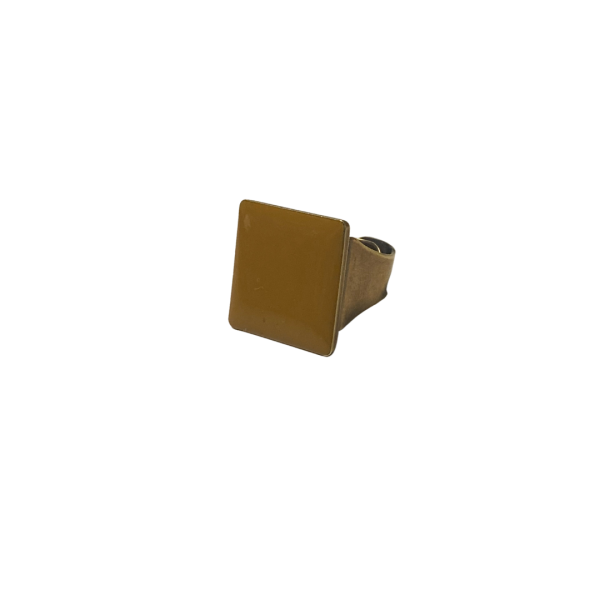 Bague carrée "Moutarde"