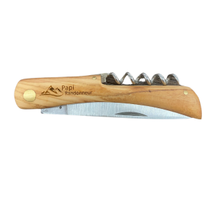 Couteau pliant en bois "Papy randonneur"