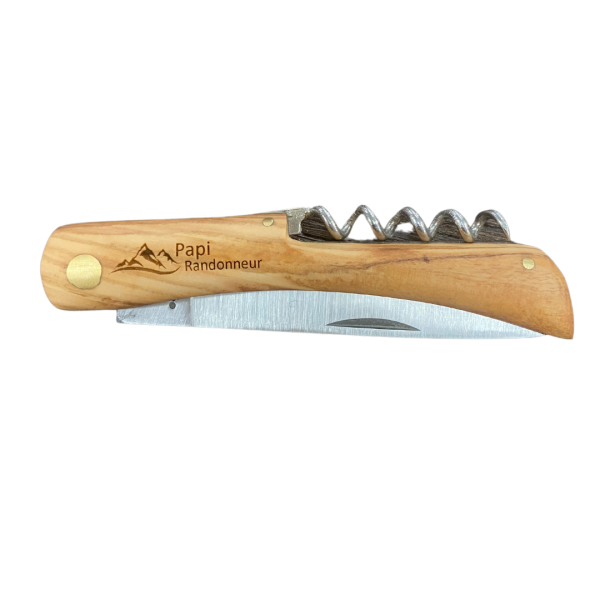 Couteau pliant en bois "Papy randonneur"