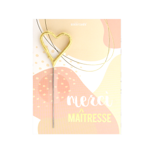 Carte bougie "Merci Maîtresse" - Petit modèle