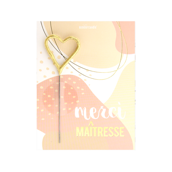 Carte bougie "Merci Maîtresse" - Petit modèle