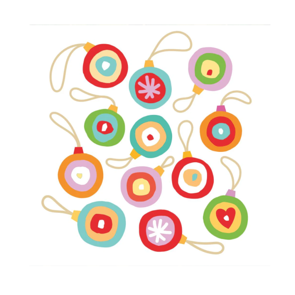Serviettes "Boules de Noël"