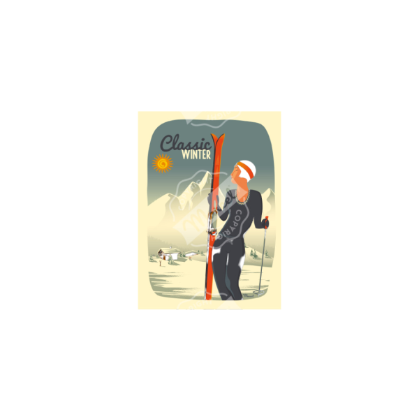 Carte postale "Lady ski"