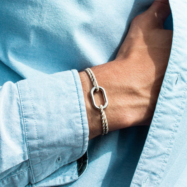 Bracelet argenté "Hune" - Maillon