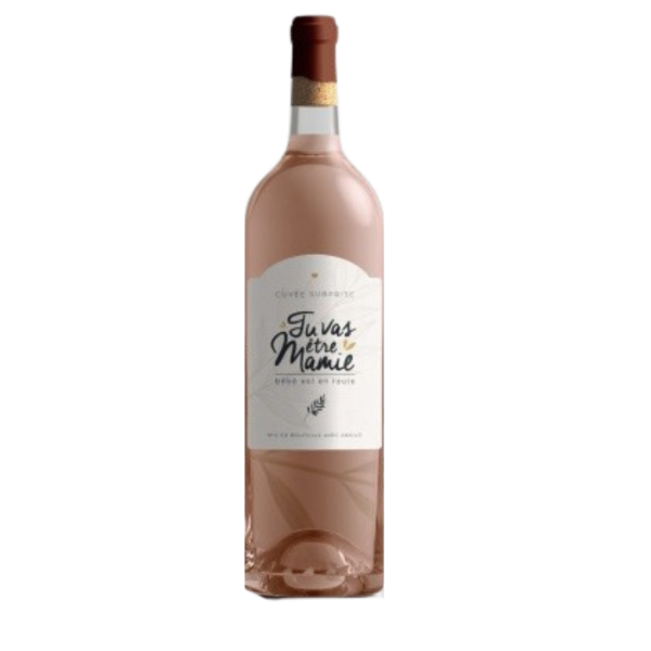 Etiquette de bouteille personnalisée "Tu vas être mamie"