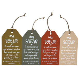 1 Étiquette message "Ma soeur" - Petit modèle