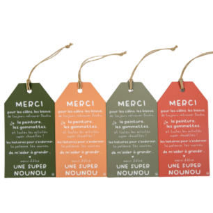 1 Étiquette message "Merci nounou" - Petit modèle