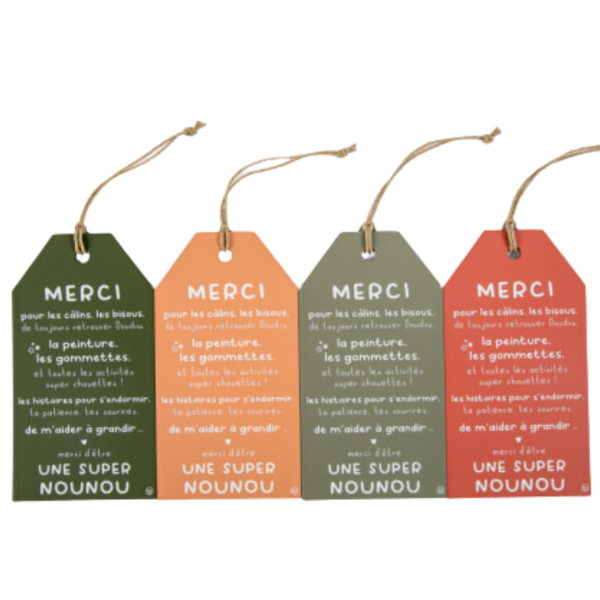 1 Étiquette message "Merci nounou" - Petit modèle