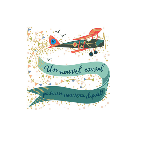 Carte avion "Un nouveau départ"