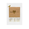 Carte oiseau doré "Happy birthday"