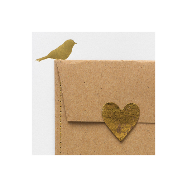 Carte oiseau doré "Happy birthday"