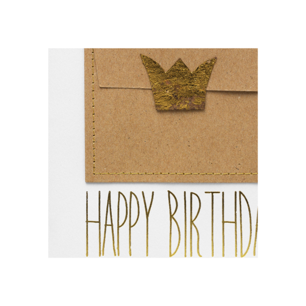 Carte oiseau doré "Happy birthday"