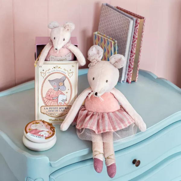 Boiîte à dents de lait "Souris rose"