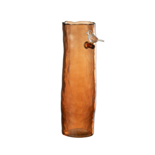 Vase en verre "Oiseau" couleur ambre