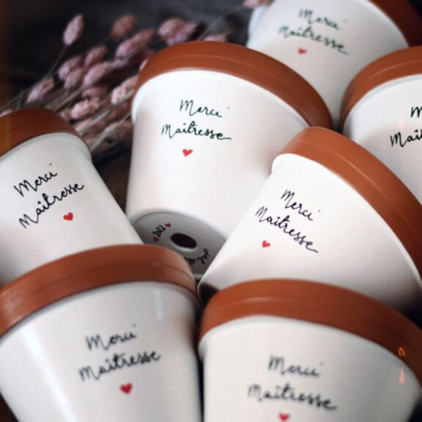 Pot de fleurs "Merci maîtresse"