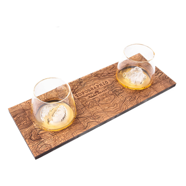 Présentoir en bois pour 2 verres