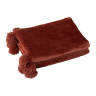 Plaid brique pompon