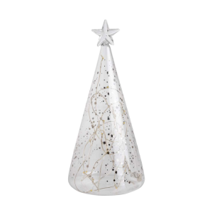 Sapin en verre LED "étoile argentée"