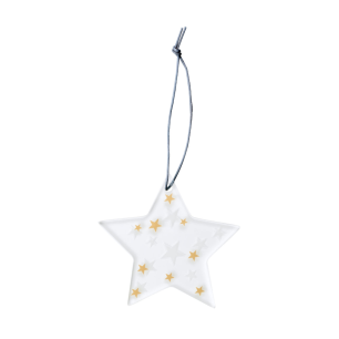 Ornement étoiles "blanc et doré"