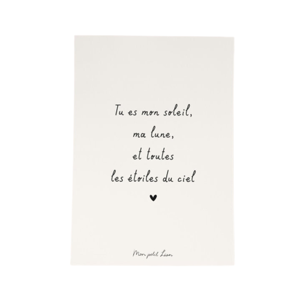 Affiche A4 "Tu est mon soleil"