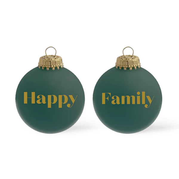 Boule de Noël "Happy family" - Vert