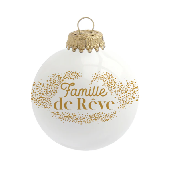 Boule de Noël "Famille de rêve" - Blanche