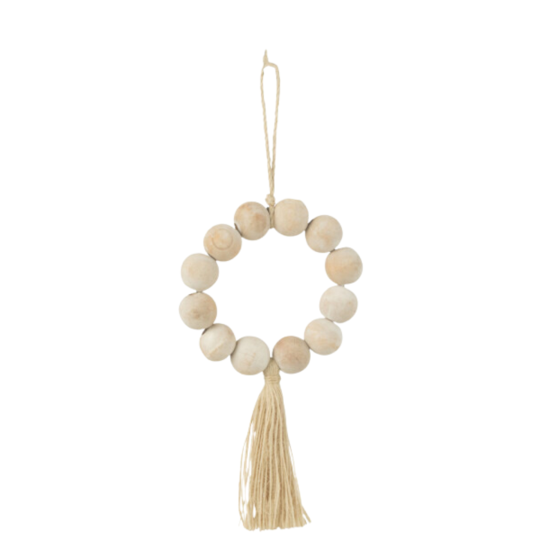 Suspension couronne de perle crème