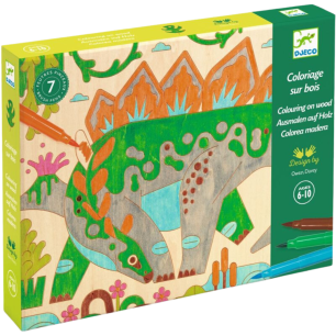 Coloriage sur bois "Dino world"
