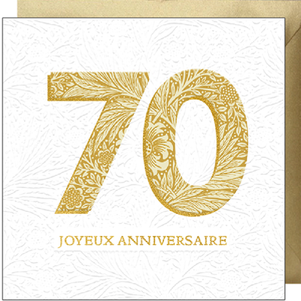 Carte "Joyeux anniversaire 70 ans"