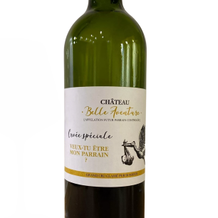 Etiquette bouteille de vin "Veux tu être mon parrain ?"