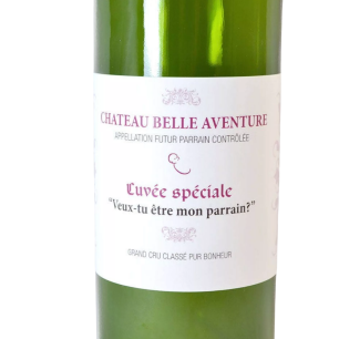 Etiquette bouteille de vin "Parrain ?"
