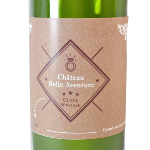 Etiquette bouteille de vin "On se marie"