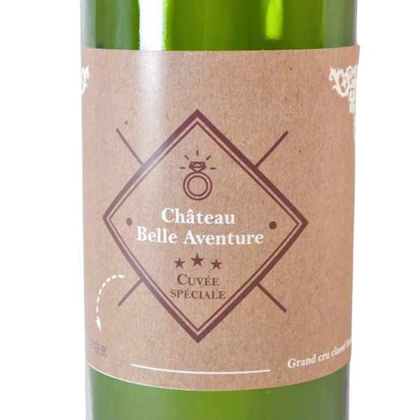 Etiquette bouteille de vin "On se marie"