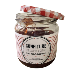 Etiquette pot de confiture "Marraine"