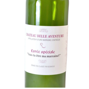 Etiquette bouteille de vin "Marraine ?"