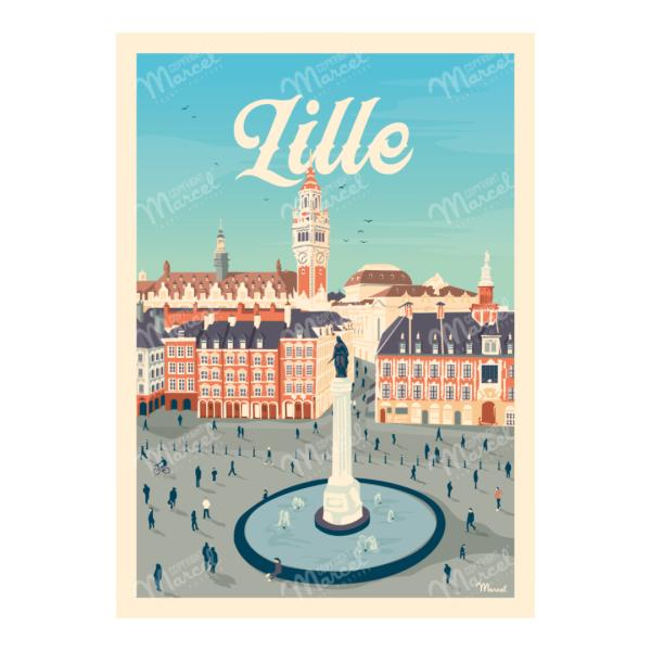 Affiche A3 "Lille, la grande place"
