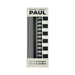 Lot de 4 bougies longues - Noir
